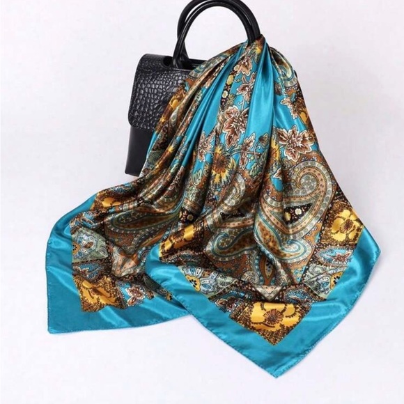 TEAL BLUE BOHO SCARF!! - Picture 2 of 6